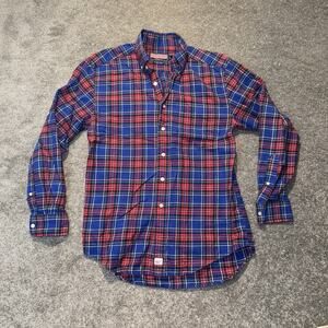 Vineyard Vines Shirt‎ Mens S Murray Shirt Long Sleeve Red Blue Plaid Flannel